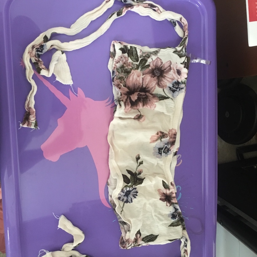 Crop top flower printer top